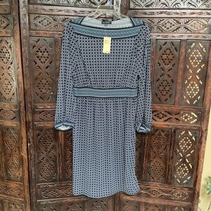 Max Edition Blue and White Long Sleeve Sundress